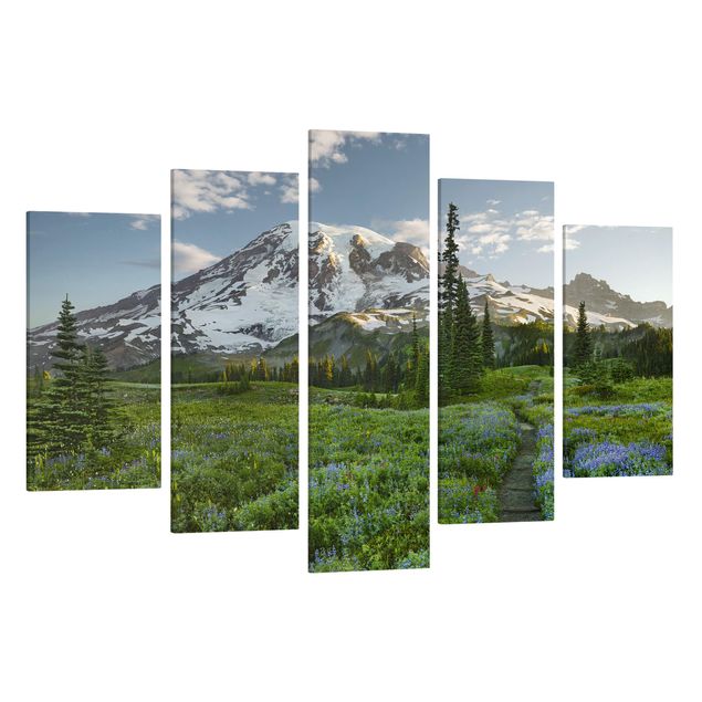 Trees on canvas Mountain View Meadow Path