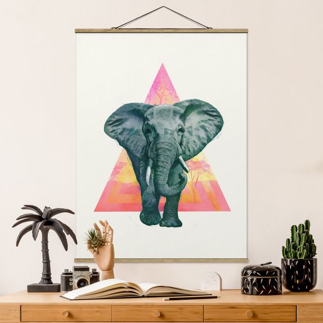 Kitchen Illustration Elephant Front Triangle Painting
