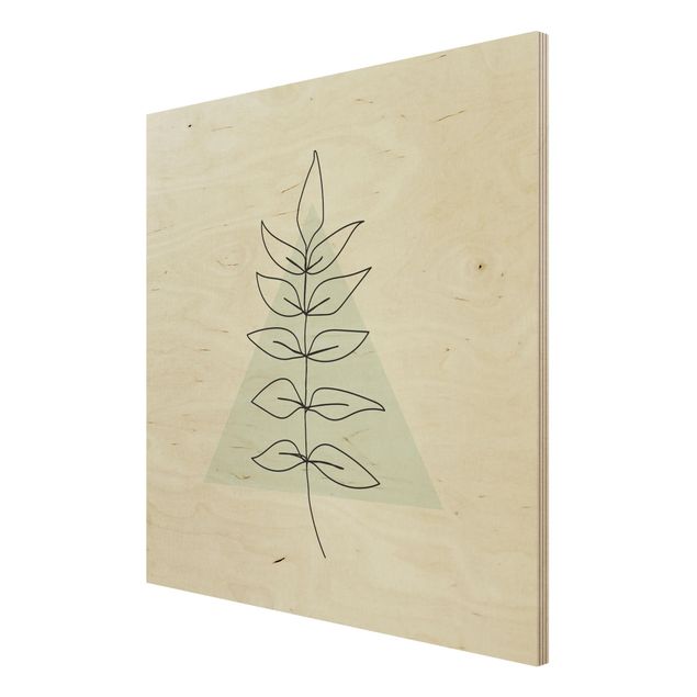 Wood prints flower Branch Geometry Triangle Line Art