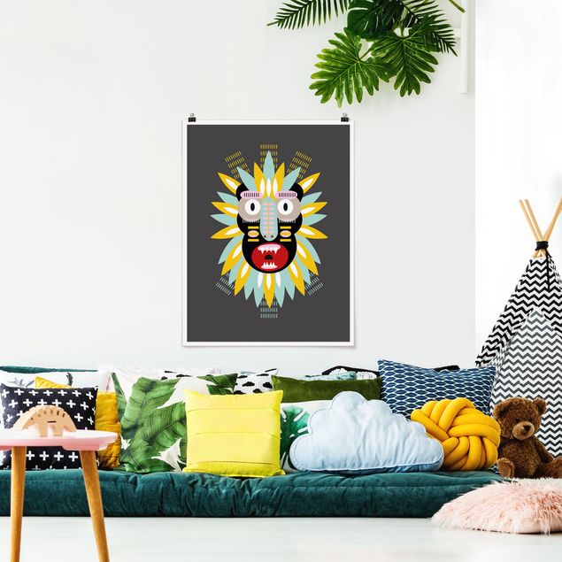 Art prints Collage Ethnic Mask - King Kong