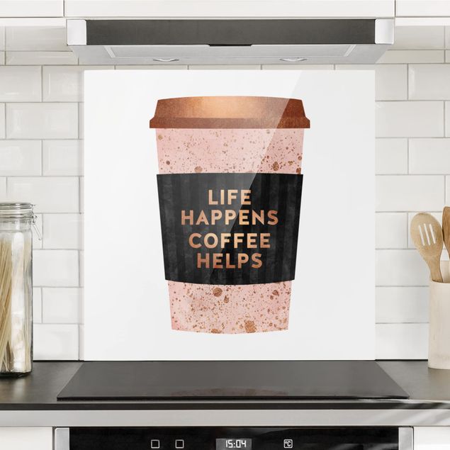 Kitchen Life Happens Coffee Helps Gold