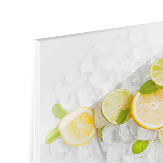 Glass Splashback - Citrus Fruits On Ice - Landscape 2:3