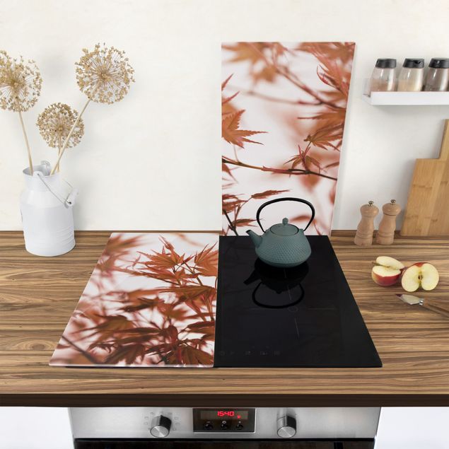 Stove top covers flower Maple Leaf In Autumn Sun
