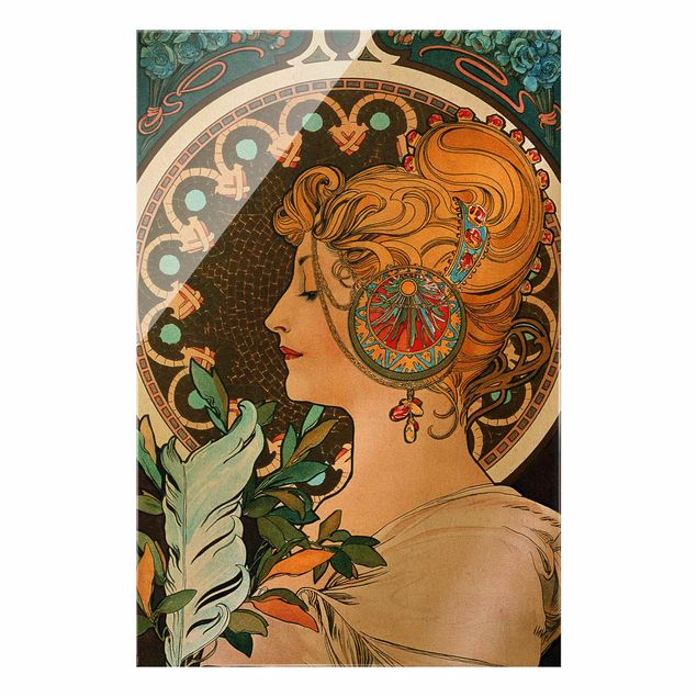 Vintage posters Alfons Mucha - The Feather