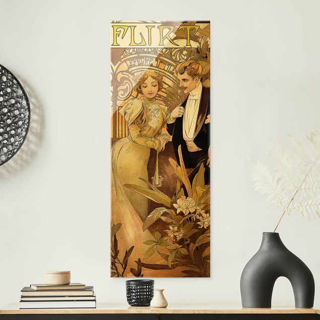Art deco prints Alfons Mucha - Advertising Poster For Flirt Biscuits