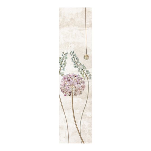 Sliding panel curtains flower Allium Illustration