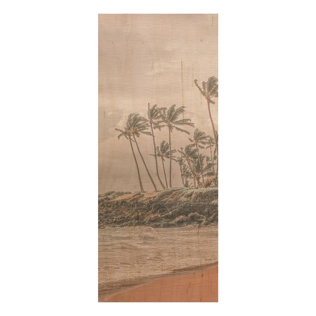 Wood prints landscape Aloha Hawaii Beach ll
