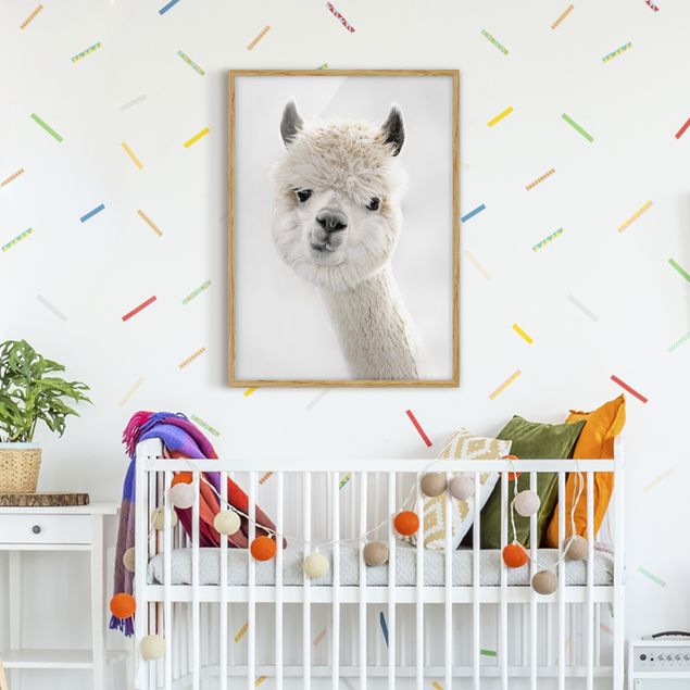 Nursery decoration Alpaca Portrait
