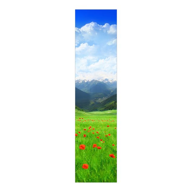Sliding panel curtains flower Alpine Meadow
