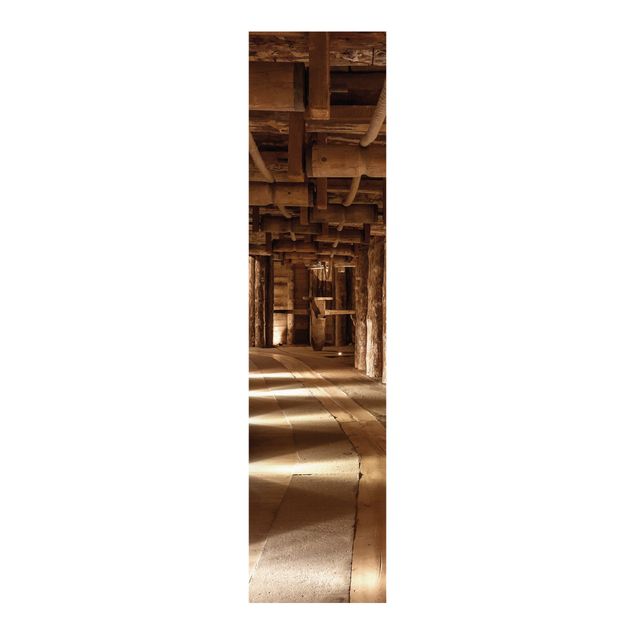 Sliding panel curtains wood Old Gold Mine