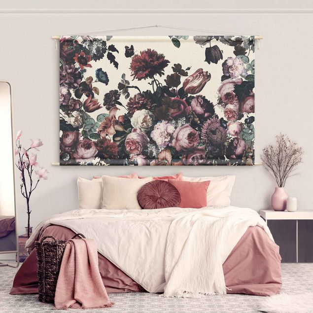 Butterfly print Old Masters Flower Rush With Roses Bouquet