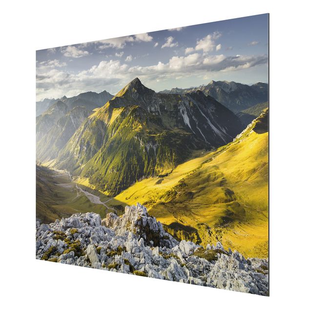 Mountain art prints Mountains And Valley Of The Lechtal Alps In Tirol