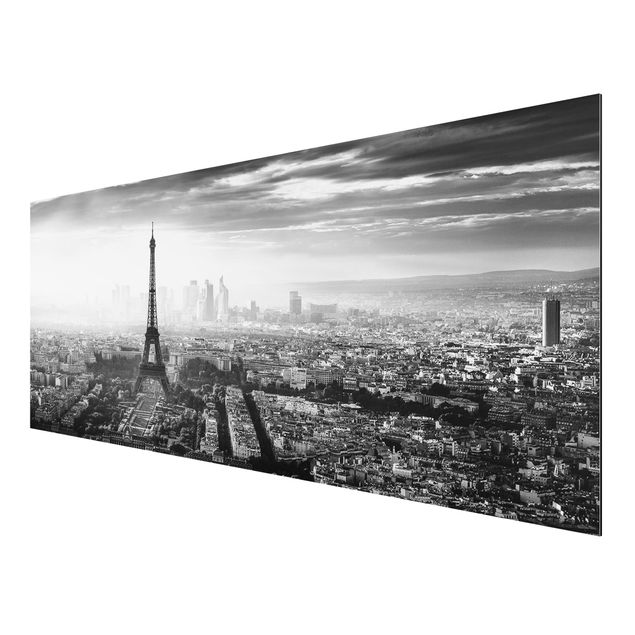 Prints modern The Eiffel Tower From Above Black And White