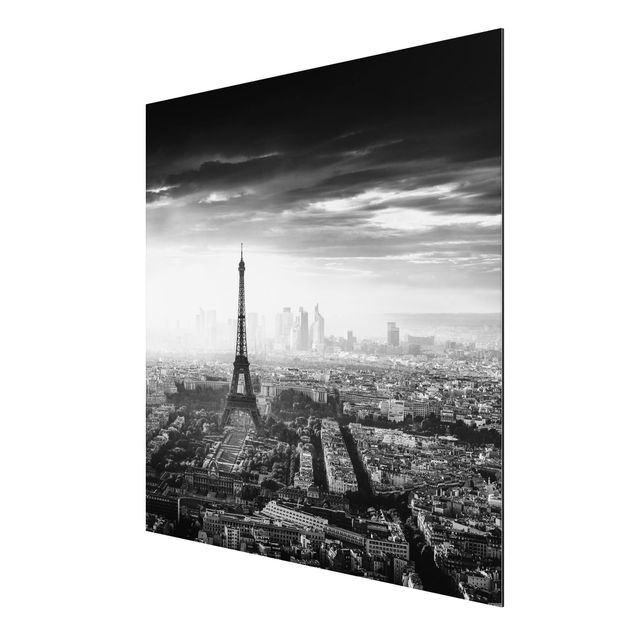 Prints modern The Eiffel Tower From Above Black And White