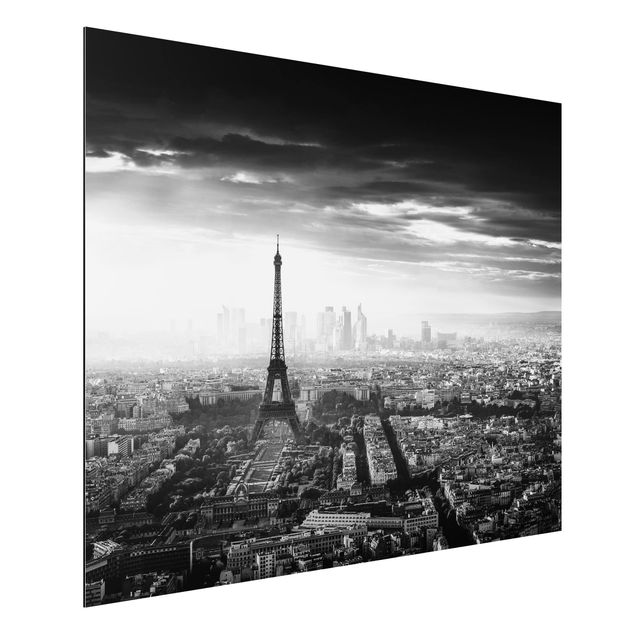 Paris art prints The Eiffel Tower From Above Black And White