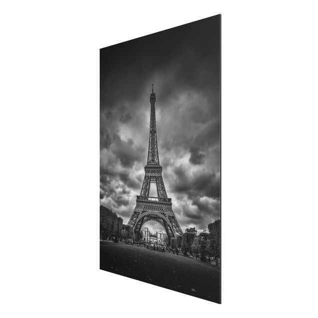Contemporary art prints Eiffel Tower In Front Of Clouds In Black And White