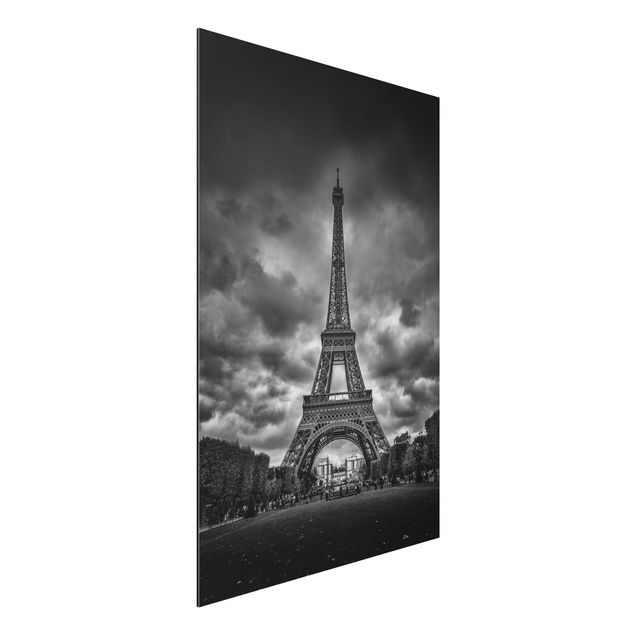 Paris wall art Eiffel Tower In Front Of Clouds In Black And White