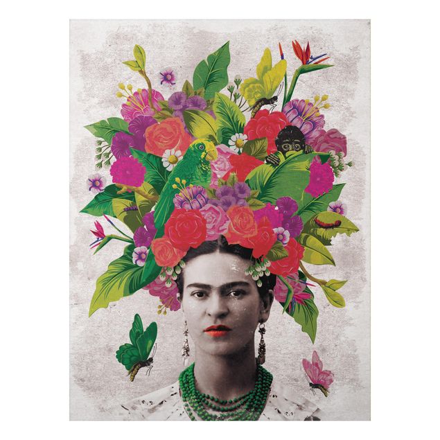 Canvas art Frida Kahlo - Flower Portrait