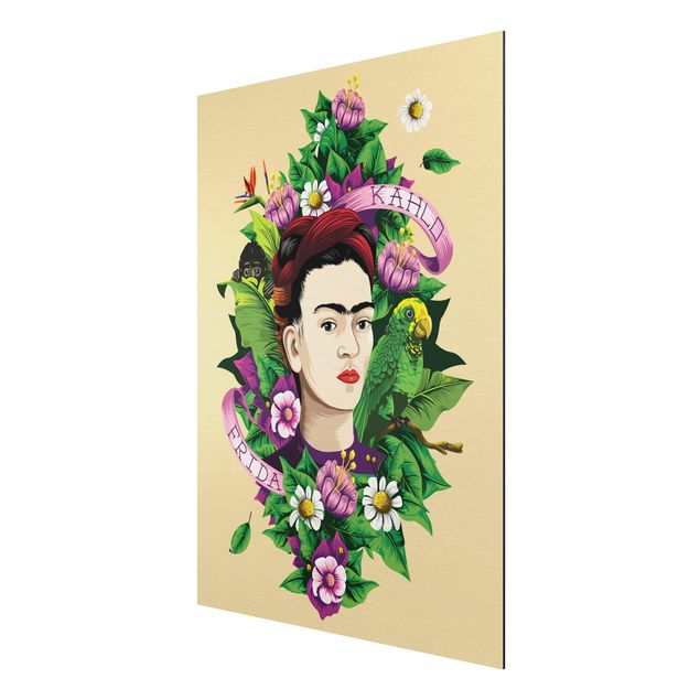 Prints quotes Frida Kahlo - Frida, Monkey And Parrot