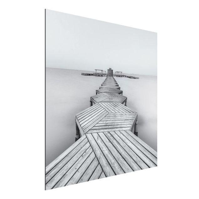 Prints landscape Wooden Pier In Black And White