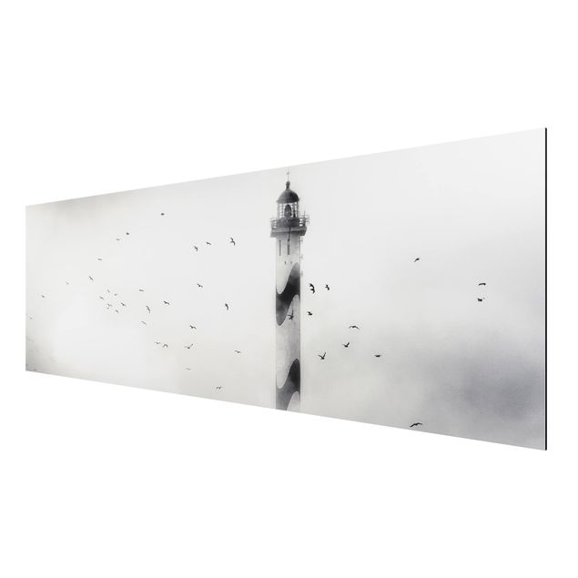 Beach canvas art Lighthouse In The Fog