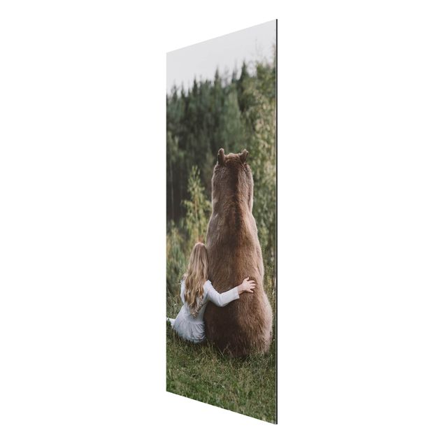 Animal canvas Girl With Brown Bear