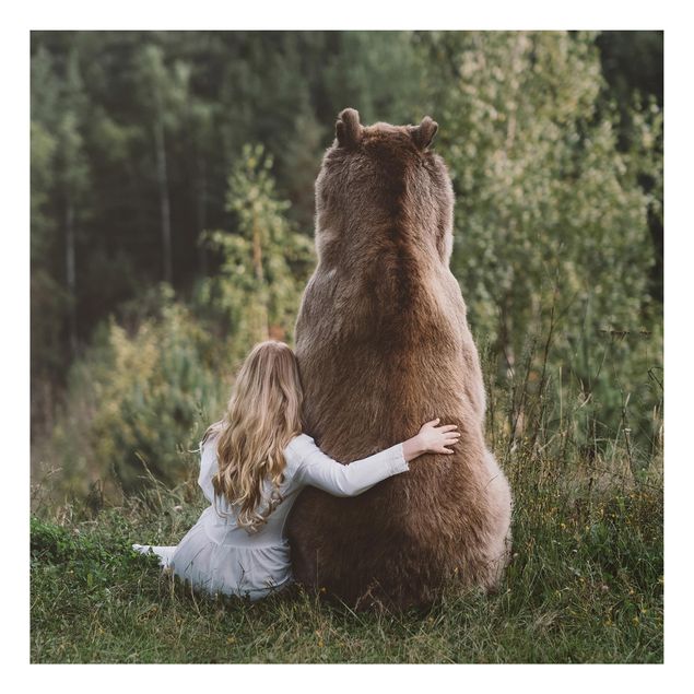 Kitchen Girl With Brown Bear