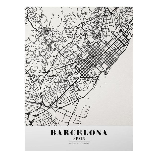 Printable world map Barcelona City Map - Classic