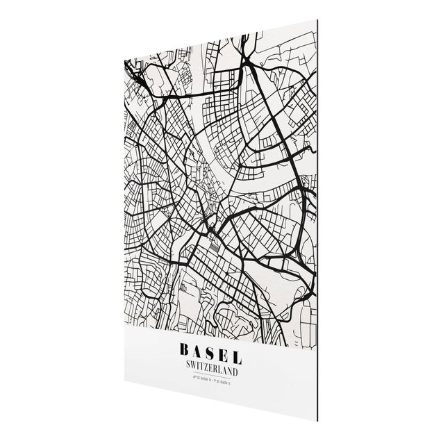 Quote wall art Basel City Map - Classic