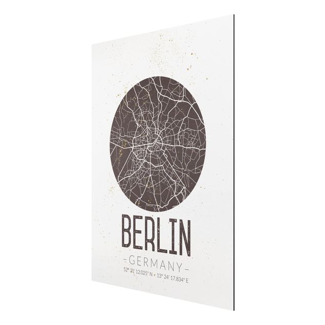 Quote wall art City Map Berlin - Retro