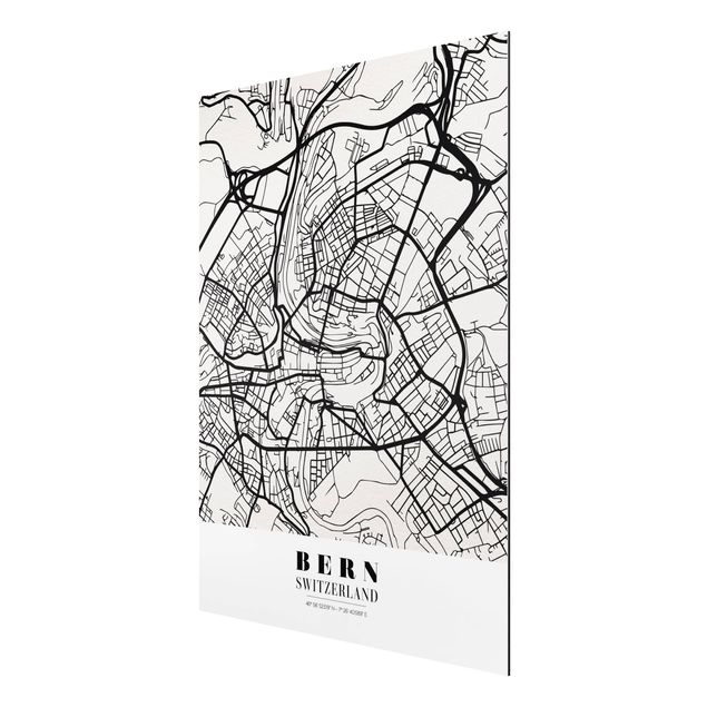 Quote wall art Bern City Map - Classical