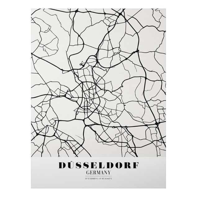 Framed world map Dusseldorf City Map - Classic