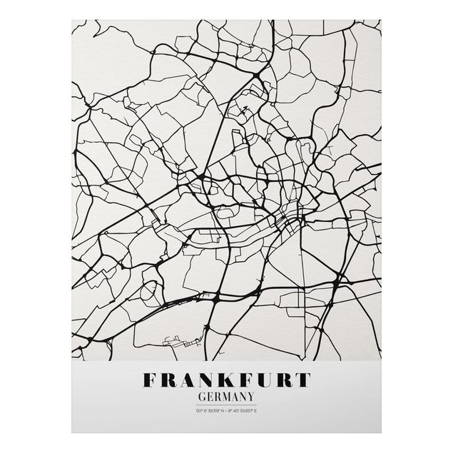 Framed world map Frankfurt City City Map - Classical
