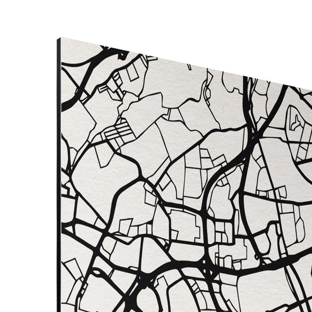 Black and white wall art Lisbon City Map - Classic