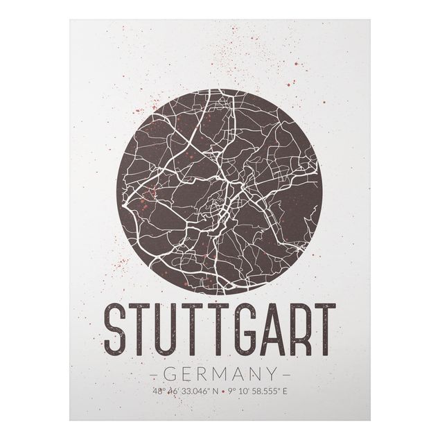 Prints maps Stuttgart City Map - Retro