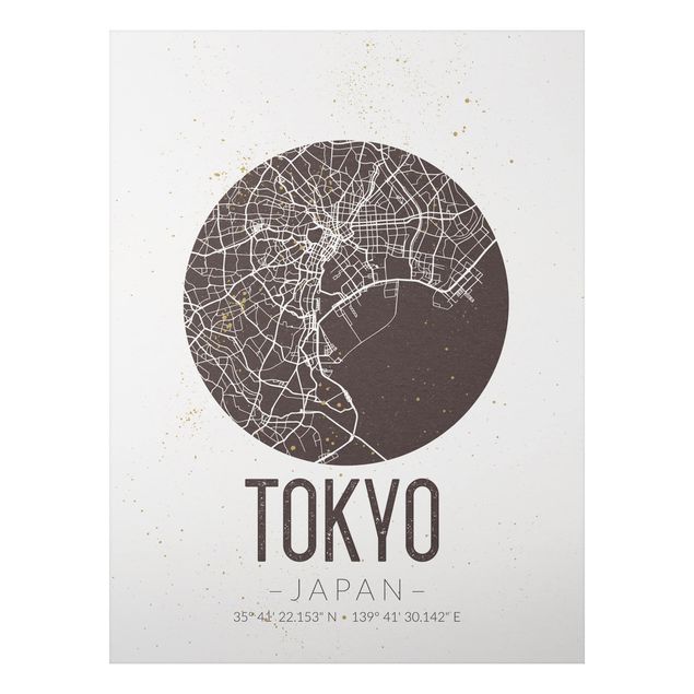 Tokyo wall art Tokyo City Map - Retro