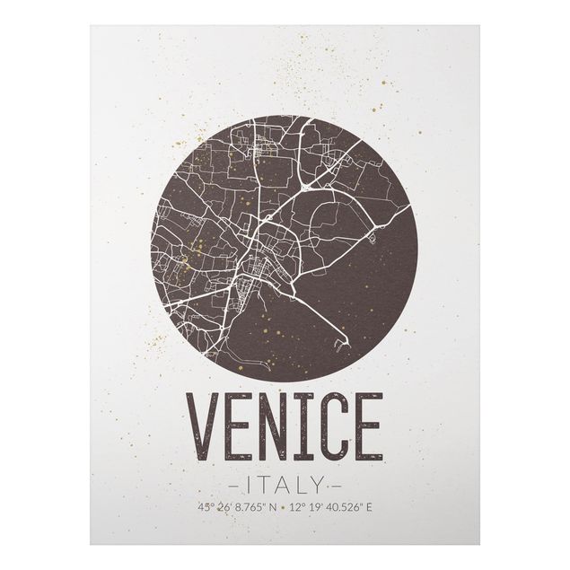 Printable world map Venice City Map - Retro
