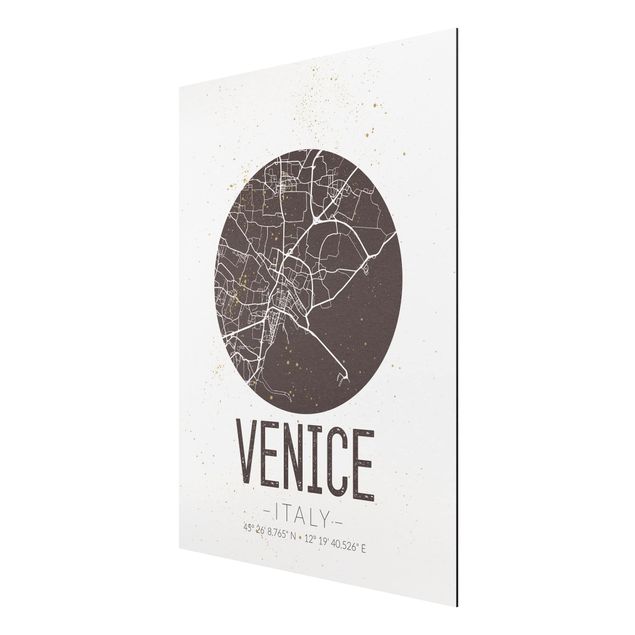 Prints quotes Venice City Map - Retro
