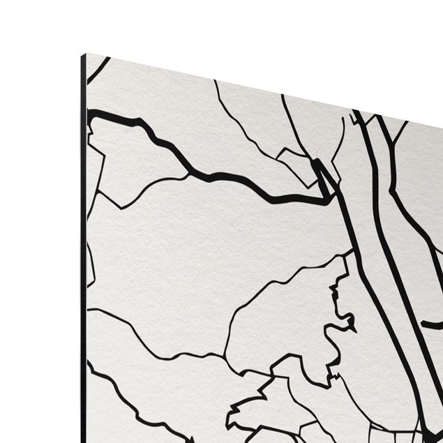 Black and white wall art Vienna City Map - Classic
