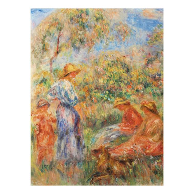 Abstract impressionism Auguste Renoir - Three Women and Child in a Landscape