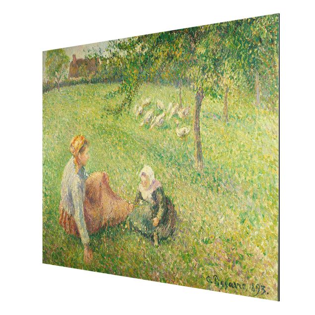 Paintings of impressionism Camille Pissarro - The Geese Pasture