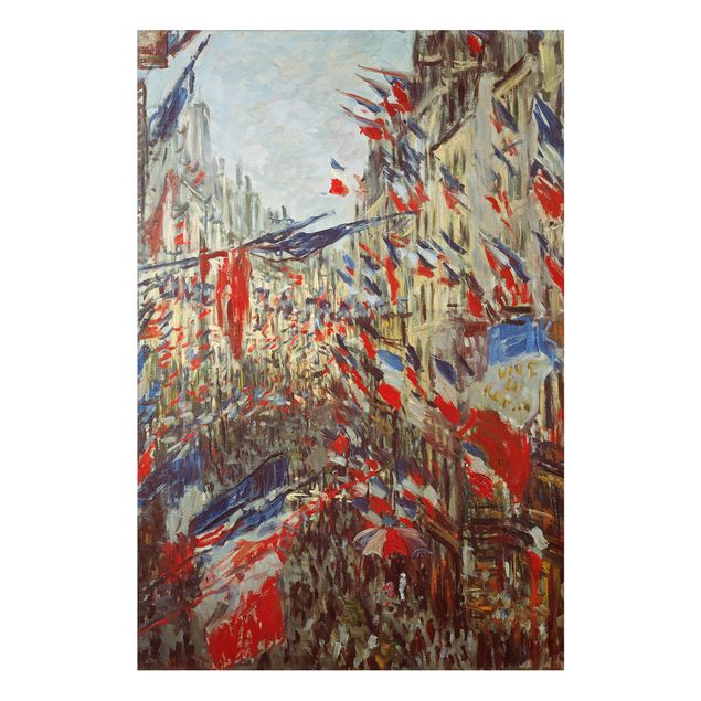 Impressionist art Claude Monet - The Rue Montorgueil with Flags