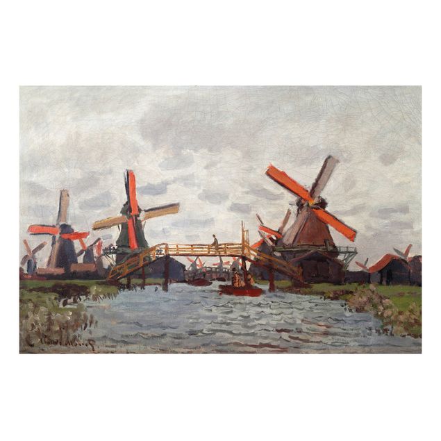 Impressionist art Claude Monet - Windmills in Westzijderveld near Zaandam