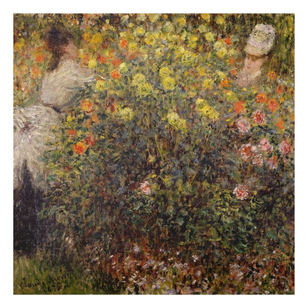 Abstract impressionism Claude Monet - Two Ladies in the Flower Garden