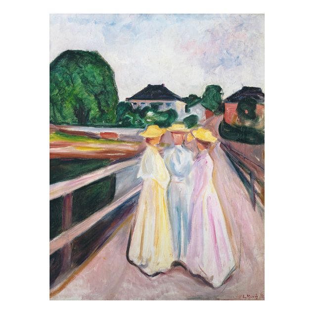 Expressionism painting Edvard Munch - Three Girls on the Bridge