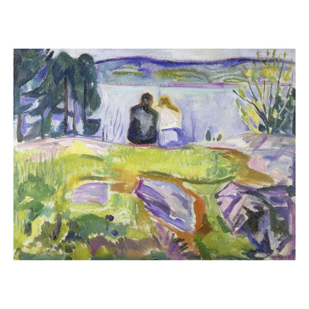 Expressionism painting Edvard Munch - Spring (Love Couple On The Shore)