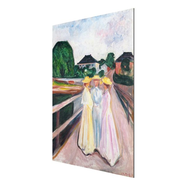 Art style post impressionism Edvard Munch - Three Girls on the Bridge