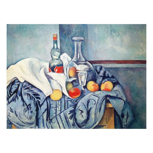 Paintings of impressionism Paul Cézanne - Still Life With Peaches And Bottles
