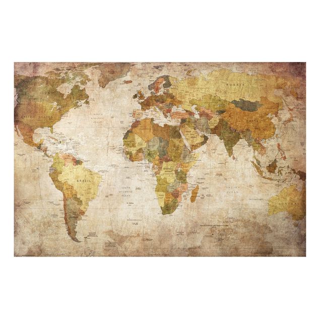 Prints vintage World map