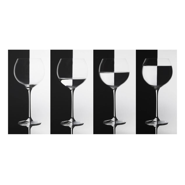 Kitchen Wine Glasses Black & White